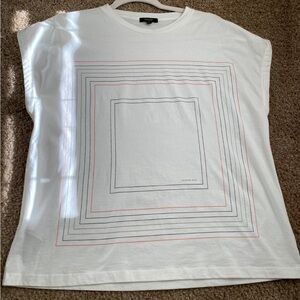 XS Massimo Dutti Cream Crew Neck Tee